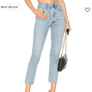 Agolde Riley high rise straight crop size 28 excellent condition “renewal” wash